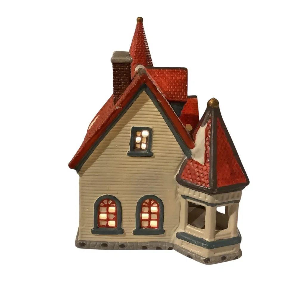 Dickens Keepsake Victorian Club House Christmas Village Ceramic Building 1995‎